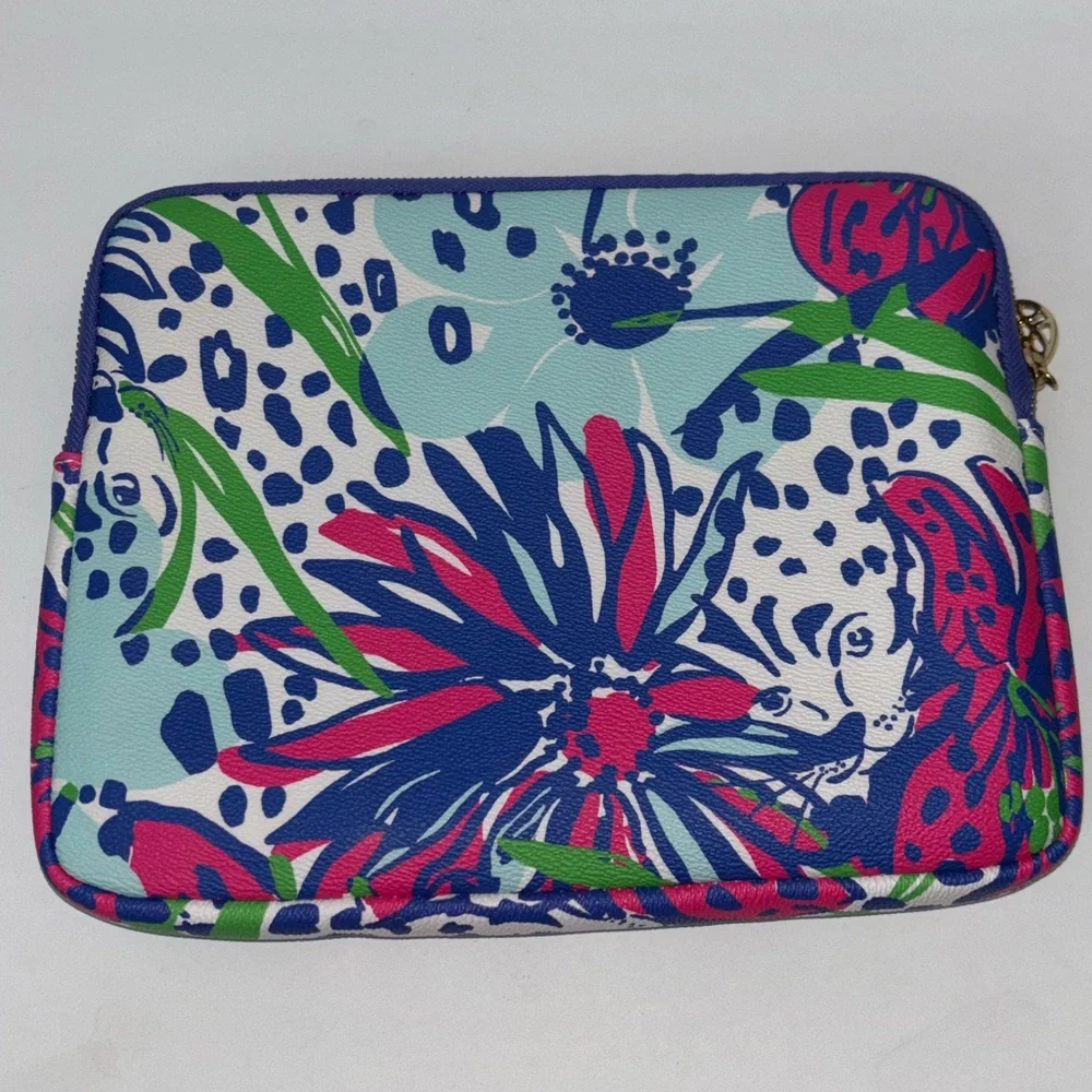 Lilly Pulitzer Tech Pouch Clutch Bag In the Garden Tablet Kindle Makeup *read